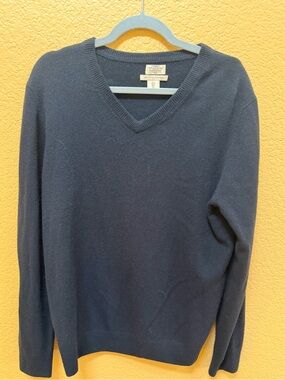 Telluride Clothing Company - Men's V-Neck Cashmere Sweater - Black - Large